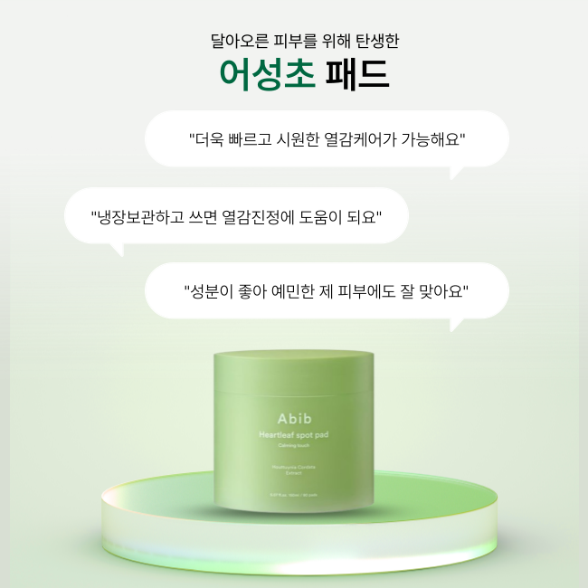 [열감진정] Abib 어성초 스팟 패드 카밍터치 80매 (+10매 증정기획)